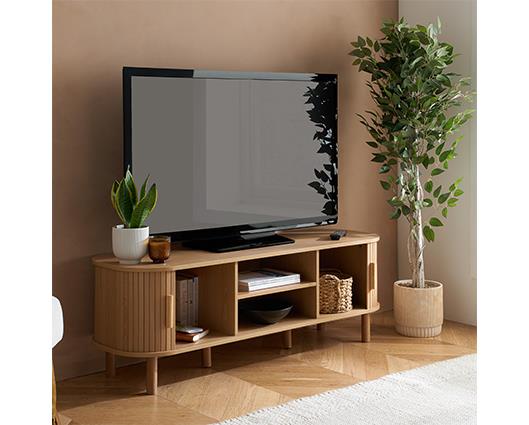 Axel Fluted Small TV Unit - Oak