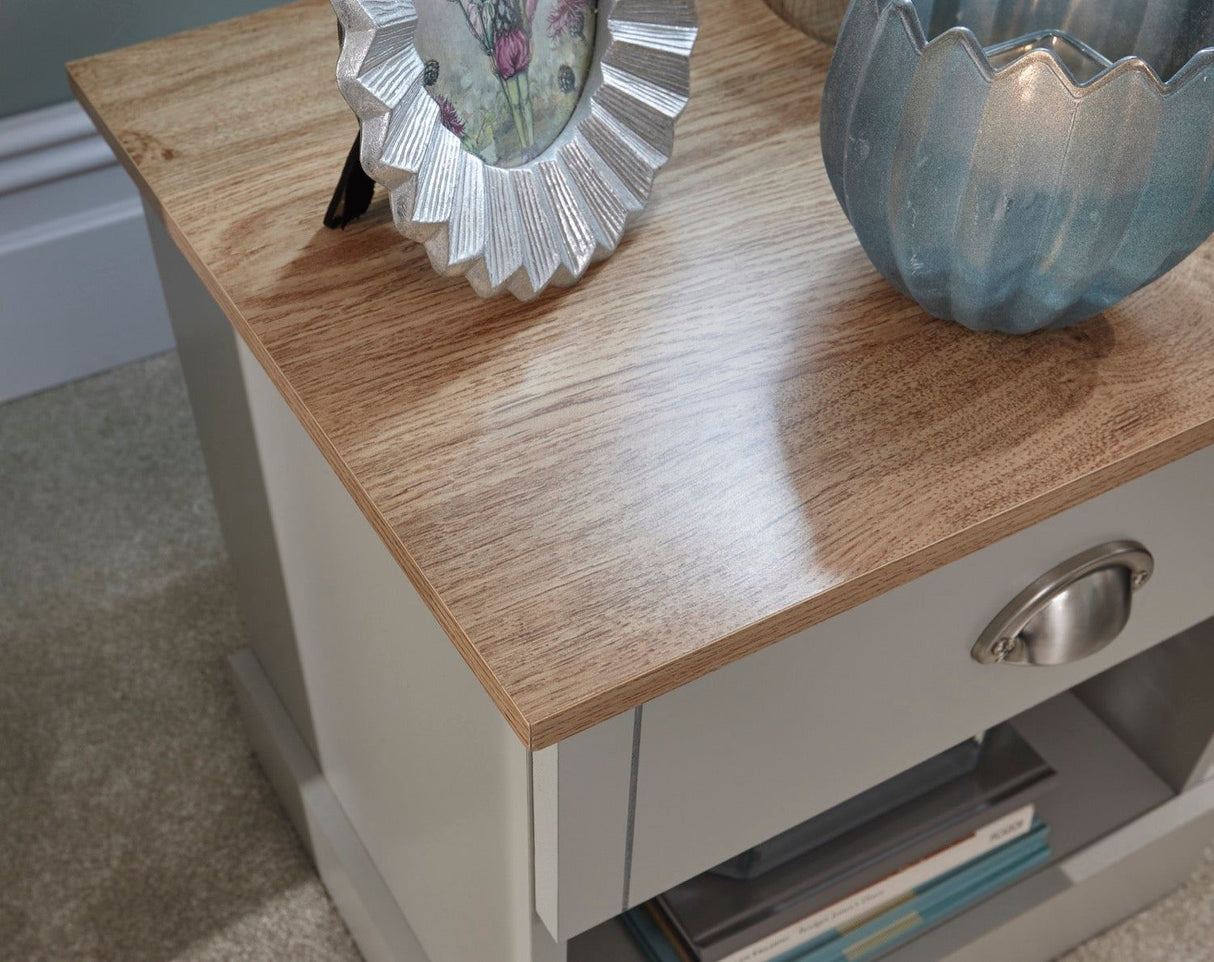 Kendal 1 drawer bedside grey