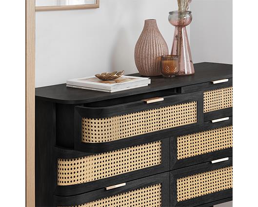 Noah 6 Drawer Chest - Black