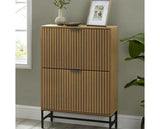 Sia 2 Door Shoe Cabinet Natural Oak Effect