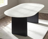 Bolivia Oval Dining Table White & Black