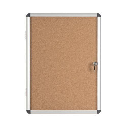 Earth Enclore Enclosed Cork Noticeboard 6xA4 Aluminium Frame RVT610101150