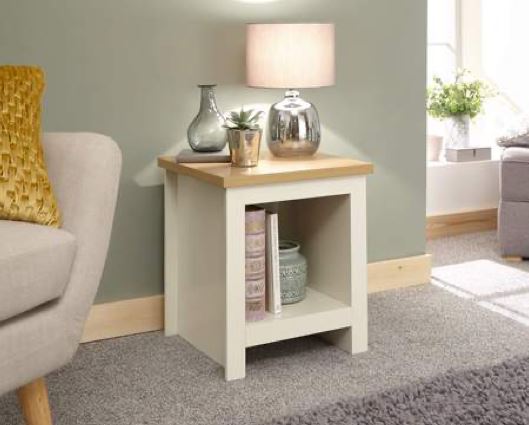 Lancaster Side Table With Shelf Cream