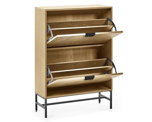 Sia 2 Door Shoe Cabinet Natural Oak Effect