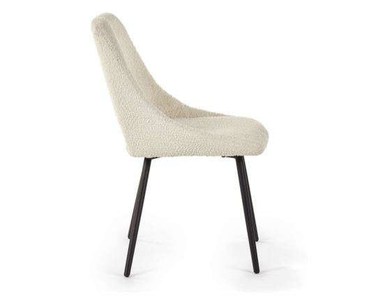 SET OF 2 IRIS BOUCLE DINING CHAIRS - IVORY