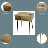 Galaxy metal bedside table, gold with black legs