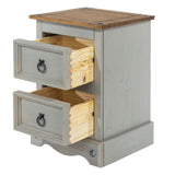 Corona Grey 2 Drawer Petite Bedside Cabinet