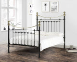 Victoria Satin Double Bed - Black