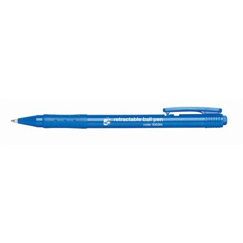 5 Star Office Retractable Ball Pen Medium 1.0mm Tip 0.7mm Line Blue (Pack of 20)