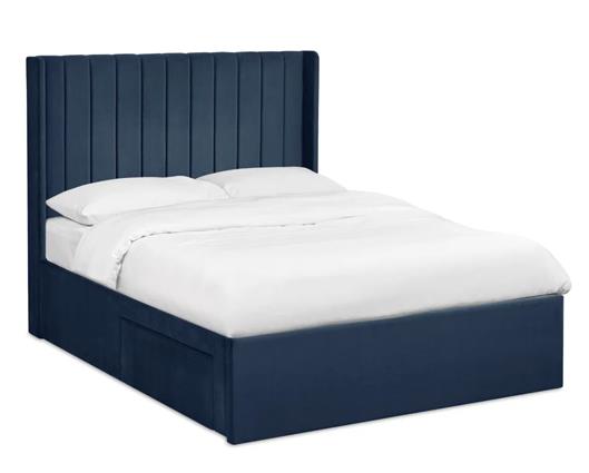 Leila Dual Storage Door Bed Royal Blue - King