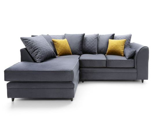 Chicago Left Hand Facing Corner Sofa-Dark Grey