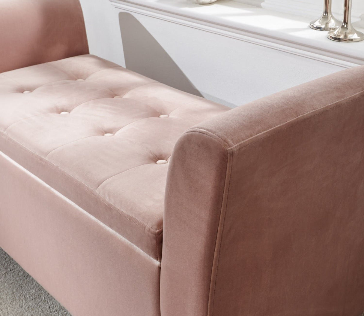 Genoa window seat blush pink fabric