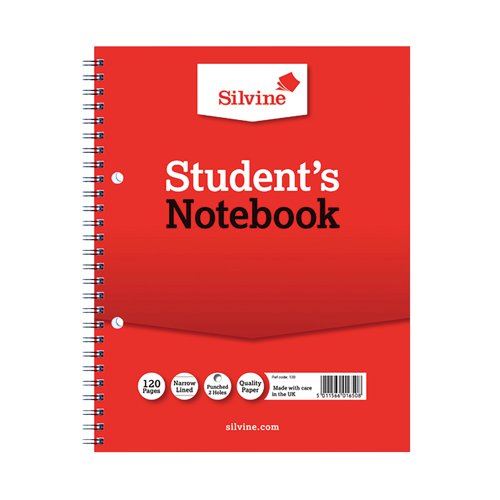 Silvine Feint Ruled Student's Notebook 120 Pages 229x178mm (12 Pack) 139