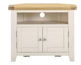 WINDSOR CORNER TV UNIT - IVORY/OAK