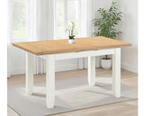 WINDSOR EXTENDING DINING TABLE - IVORY/OAK