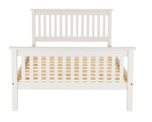 Monaco Double Bed High Foot End - White