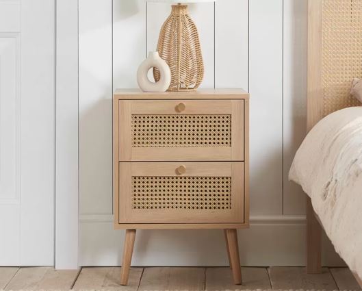 Croxley 2 Drawer Rattan Bedside