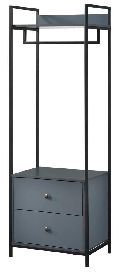 Alva Open Wardrobe 2 Drawers - Dark Grey