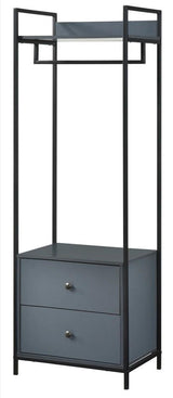 Alva Open Wardrobe 2 Drawers - Dark Grey