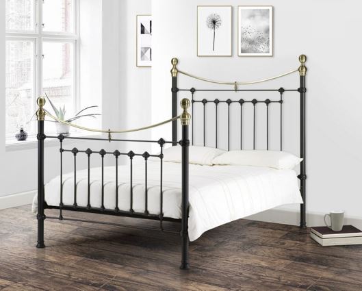 Victoria Satin King Size Bed - Black