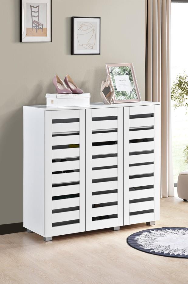 Euston 3 Door Shoe Cabinet - White