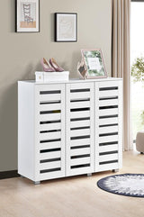 Euston 3 Door Shoe Cabinet - White