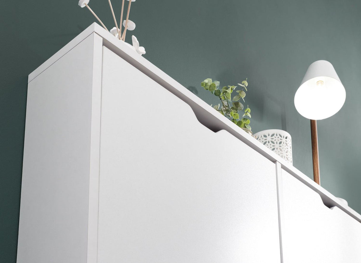 Narrow 6 drawer shoe cabinet white