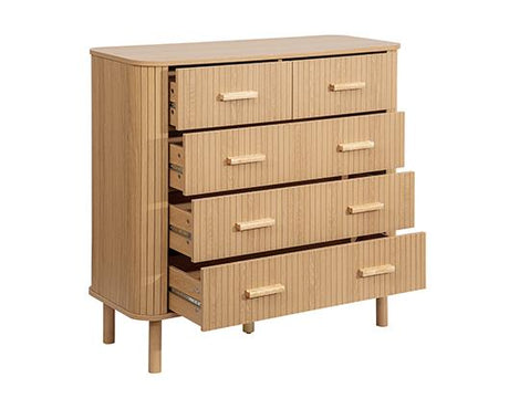 Axel 5 Drawer Fluted Chest - Oak