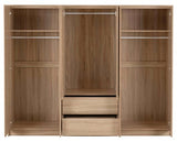 MALVERN 6 DOOR 2 DRAWER WARDROBE - SONOMA OAK EFFECT