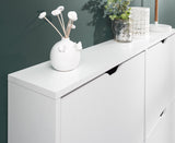 Narrow 6 drawer shoe cabinet white