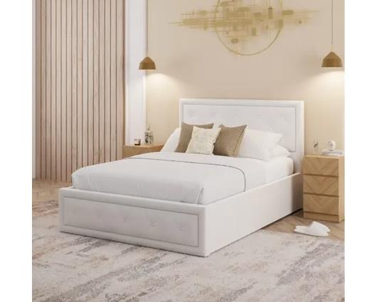 Hollywood Ottoman Double Bed - White