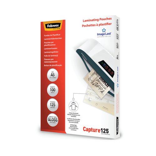 Fellowes ImageLast Laminating Pouch A5 125mi Gloss (Pack of 100) 5307302