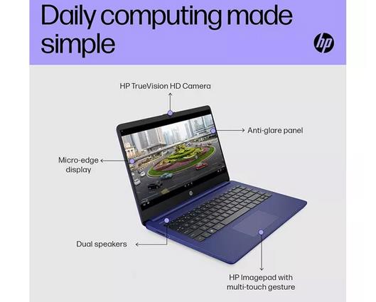 HP Stream 14s-dq0509sa 14" Laptop - Intel® Celeron®, 128 GB SSD, Blue