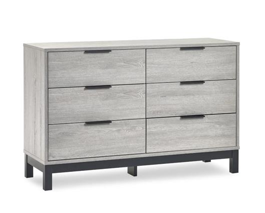 Bali 6 Drawer Wide Chest Grey Oak