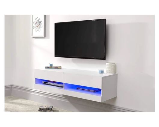 Galicia 120cm wall tv unit with led white