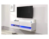 Galicia 120cm wall tv unit with led white