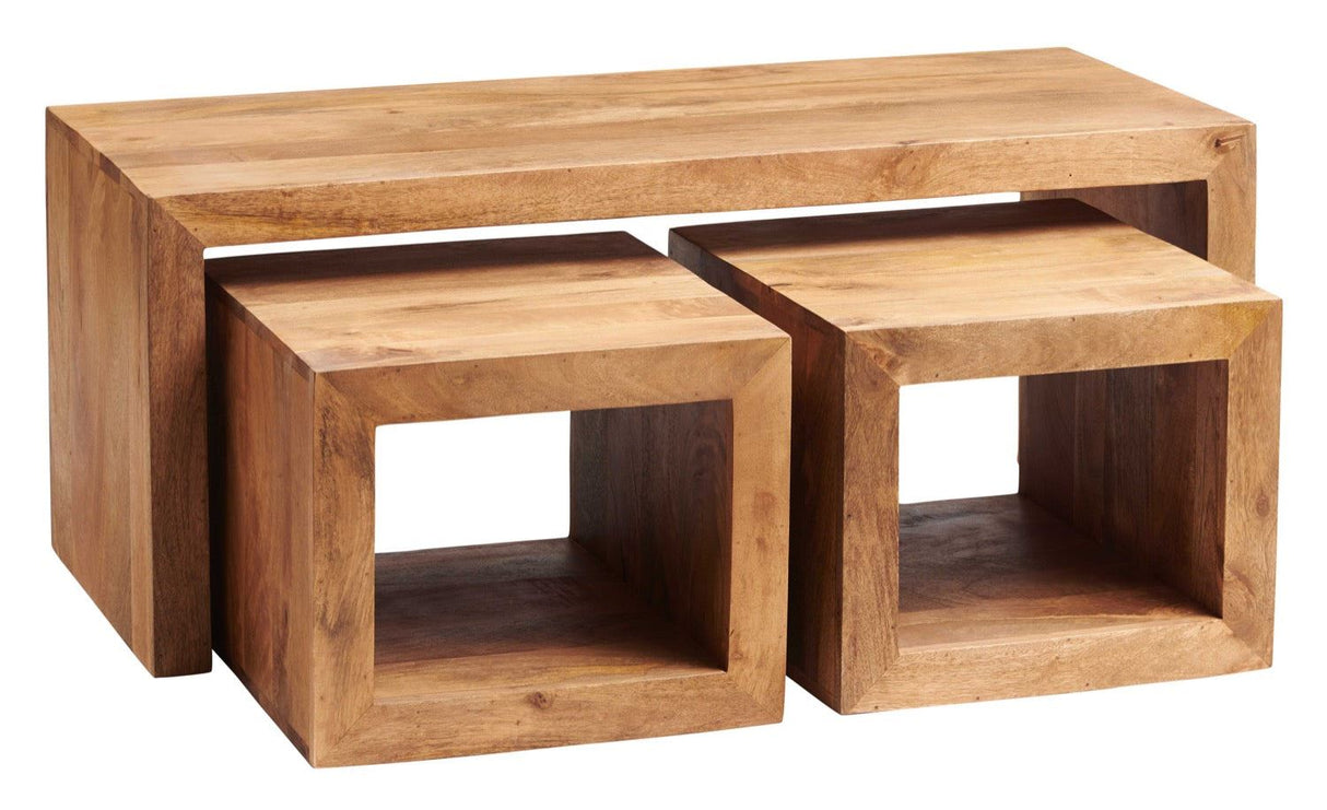 TOKO LIGHT MANGO CUBED JOHN LONG COFFEE TABLE SET
