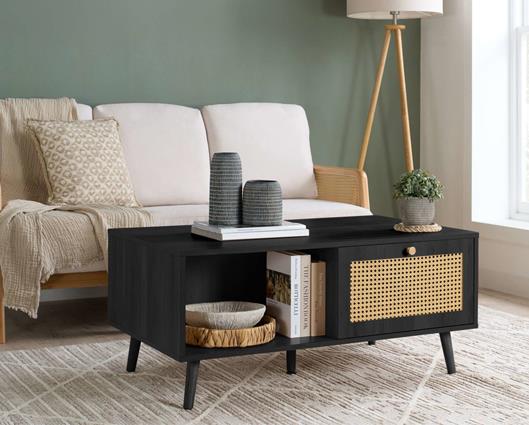 Croxley Rattan Coffee Table - Black