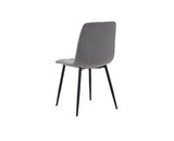 Axel Round Fluted Dining Table with 4 Fabric Chairs - Black