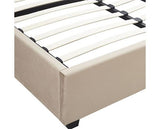 MADISON 4'6" OTTOMAN BED - FAWN VELVET FABRIC