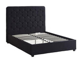 MADISON 5' BED - BLACK VELVET FABRIC