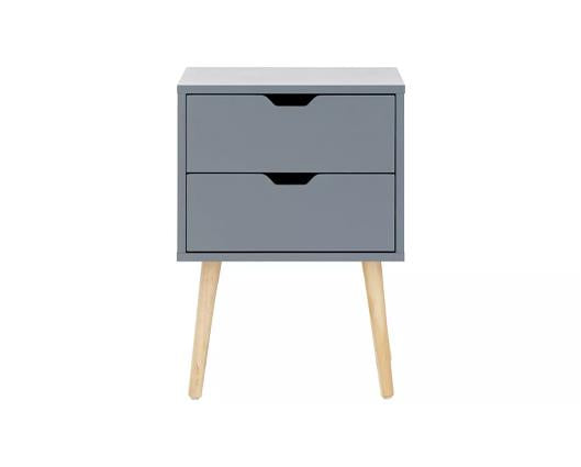 Nyborg pair of 2 drawer bedsides dark grey