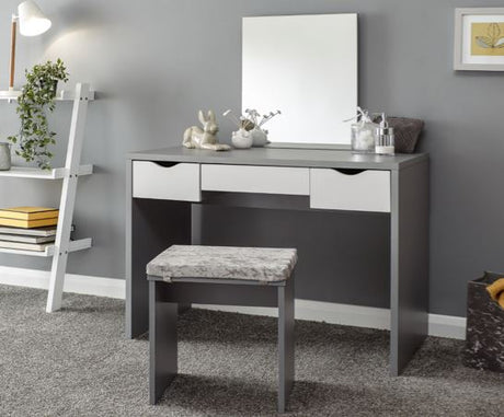 Elizabeth dressing table set grey + white