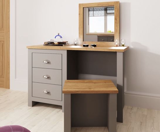 Lincoln Dressing Table 3 Drawer Set