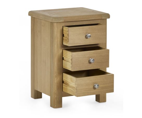 Memphis Limed Oak 3 Drawer Bedside