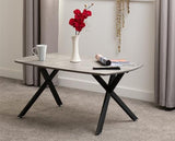 Athens Oval Coffee Table - Concrete Effect/Black