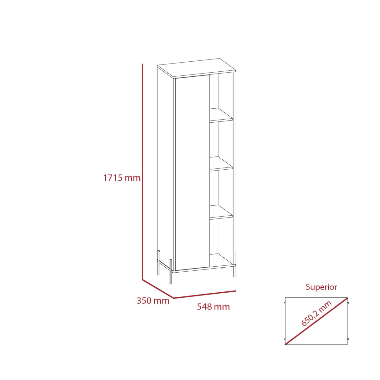 Dexter Tall Storage & Display Cabinet