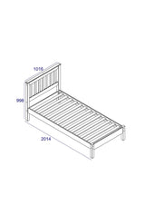 Corona Grey Single Slatted Low End Bedstead