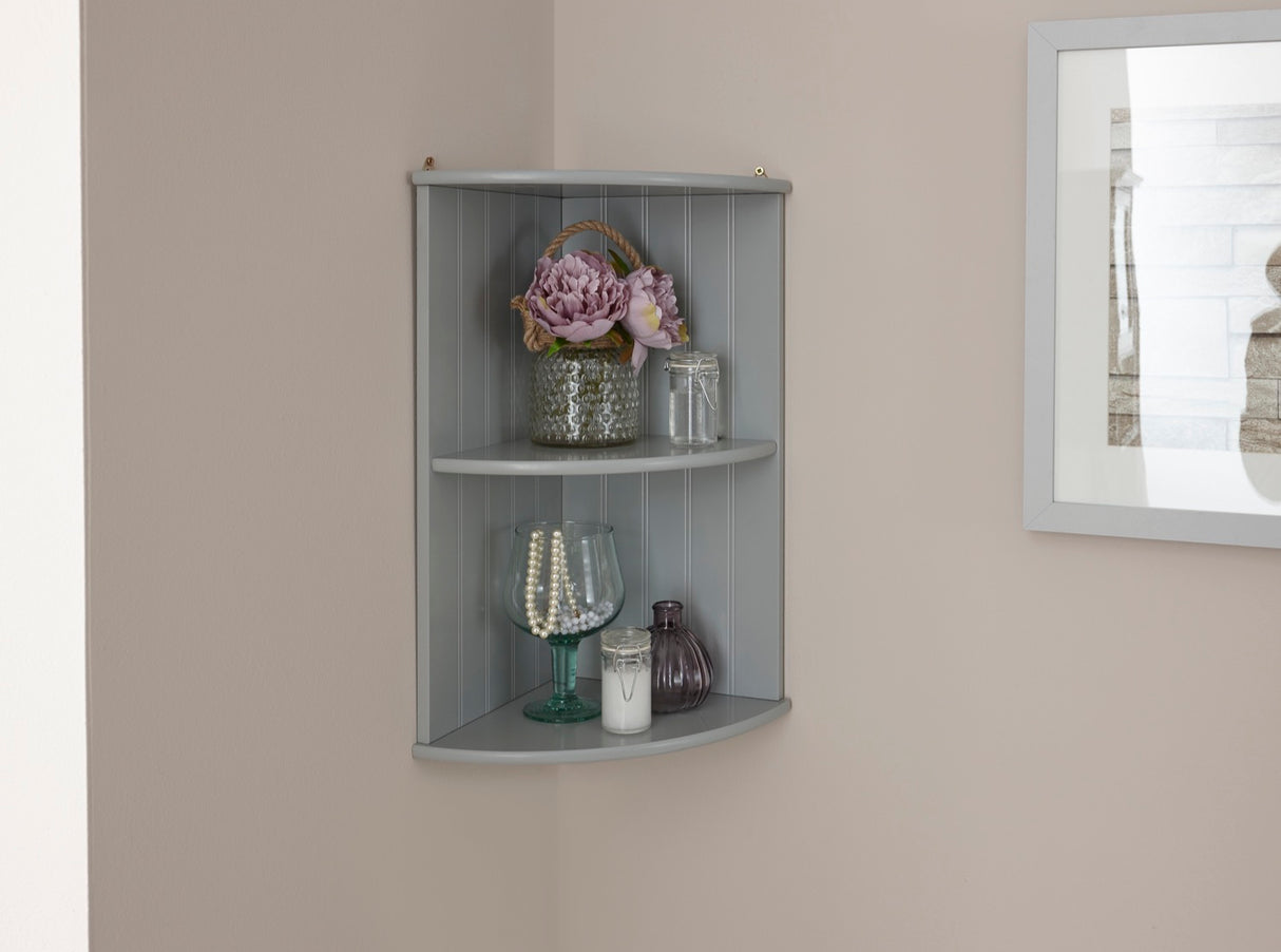 Colonial Corner Wall Shelf Unit Grey