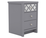 Arianna 3 Drawer Bedside Table Cool Grey